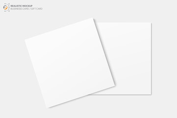 Wall Mural - Mockup realistic square business card / gift card. Realistic blank business card with shadow for your design. Vector illustration EPS 10	
