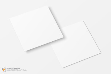 Wall Mural - Mockup realistic square business card / gift card. Realistic blank business card with shadow for your design. Vector illustration EPS 10	
