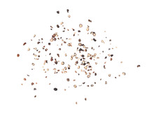 Coarsely Crushed Ground Black Pepper On Transparent Png. Top View