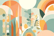 © ADDICTIVE STOCK - Abstract generative AI illustration of fantasy nature made with pastel colored circles as background