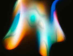 Wall Mural - digital illustration of an abstract wallpaper, colorful patterns on a black background