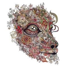 Wall Mural - Artistic illustration of a tribe face by generative ai