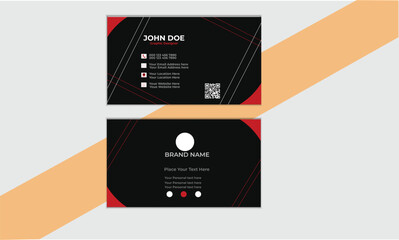 business card template modern design creative marketing presentation A4 page red and black combination with line