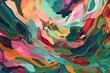 Thick layer of liquid paint, thick liquid, color in motion. Abstract multicolor background with liquid texture. Brush stroke element. Generative AI. 