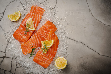 Wall Mural - Fresh raw salmon fish fillet