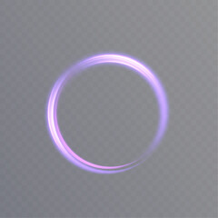 Poster - Purple neon ring bright luminous round frame.