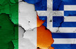 © daniel0 - flags of Ireland and Greece painted on cracked wall
