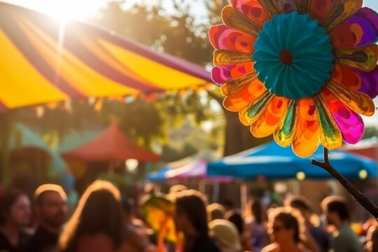 People at summer garden party generated with AI
