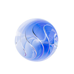 Wall Mural - Futuristic 3d rendering abstract metaball, blue gradient spherical glass orb, modern graphic design element
