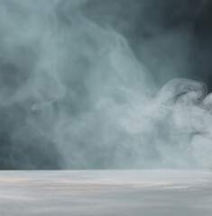 Aufkleber - Empty floor and smoke background. Product display mockup, object display template