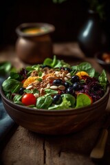 Wall Mural - vegan salad in bowl, generative ai