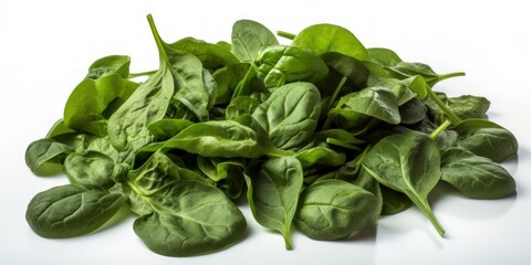 Canvas Print - spinach isolated on white background, generative ai