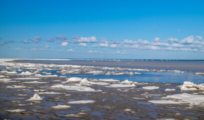 Wall Mural - ice on the river