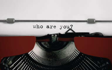 Poster - text who are you typed on retro typewriter