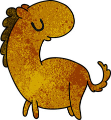 textured cartoon kawaii of a cute horse