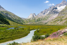 Mountain Peak And Lake Landscape