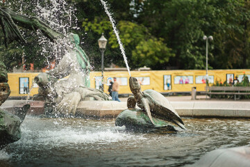 Canvas Print - Turtle Sculpture detail at Neptune Fountain - Berlin, Germany