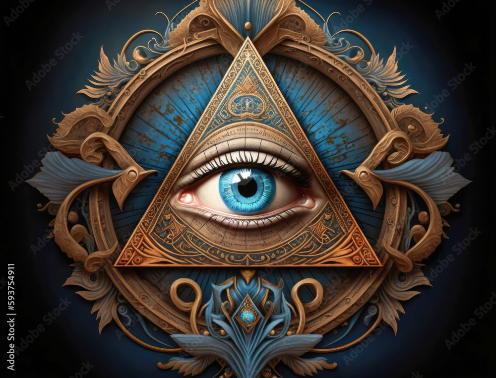 Eye of Providence Sacred Masonic symbol. All Seeing eye, the third eye ...