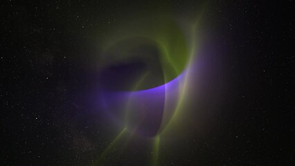 Wall Mural - Abstract glow sphere changing color, science background. Digital technology planet structure in space, 4k