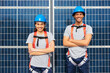 © BONNINSTUDIO/Stocksy - Engineers examining solar power station with solar power station