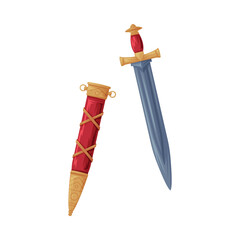 Sticker - Sword and Sheath as Greece Object and Traditional Cultural Symbol Vector Illustration