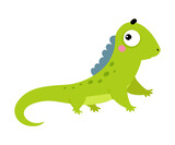 Fototapeta Dinusie - Happy Green Iguana Animal with Long Tail Vector Illustration