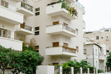Detail Of Bauhaus Architecture On Sderot Nordau In Tel Aviv, Israel
