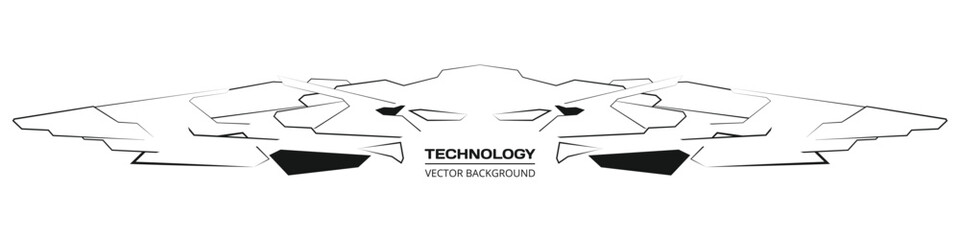 Poster - Vector abstract technology futuristic aircraft wings on wide white background. Airplane vector illustration