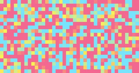 Wall Mural - animated multicolored pixel background. 4k resolution abstract pixel motion design transition. pixel