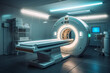 MRI scan machine, future medicine concept. AI generated, human enhanced