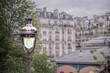 Beautiful antique vintage street lantern in Paris France, in the Montmartre neighborhood.