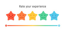 Smiley Rate Scale Emotion Emoji Icon. Feedback Rate Survey Emoticon Satisfaction Meter.