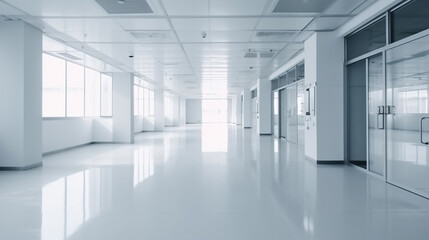  hospital white clean  floor hospital, architecture, and health, hospital Medical concept, Generative AI  