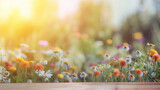 Fototapeta Maki - Beautiful garden with blur background. Blurred Summer Background Free Space 