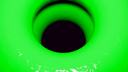 Poster - White and green funnel. Design. A small sucking hole made in 3d format.