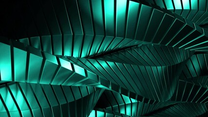 Poster - Blue and brown illuminated lines. Design. Glowing lines made of rectangles in cartoon animation.