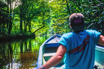 Canvas Print - River trip in the rainforest