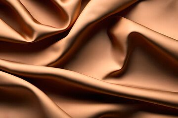 Gold satin or silk fabric wavy texture and pattern background background.