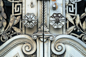 Wall Mural - Beautiful vintage door with wrought elements