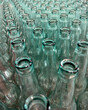 Rows of empty bottles in the beverage industry Beverage bottles.