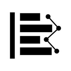 Aufkleber - Bar graph and line chart silhouette icon. Statistics. Vector.