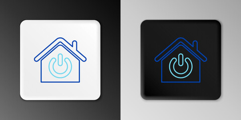 Poster - Line Smart home icon isolated on grey background. Remote control. Colorful outline concept. Vector