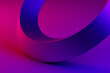 Abstract shape against purple  background, 3D illustration.  Smooth shape 3d rendering