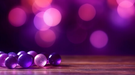 Wall Mural - Purple bokeh background image on empty space for text. generative ai.