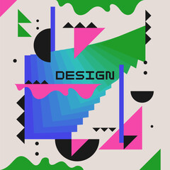 Poster - Modern geometric composition of various shapes. Illustration for design. Abstract background in the trend graphics.