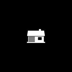 Canvas Print - House with car garage logo icon isolated on dark background