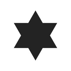 Six Pointed Star Jew Religious Flat Symbol Icon