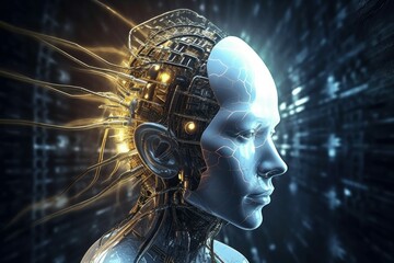 Poster - Robot mind. Generate Ai