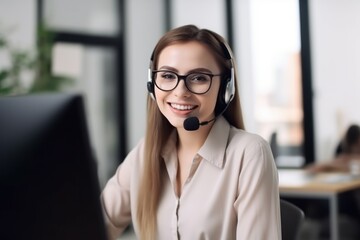 Poster - Support office woman. Generate Ai