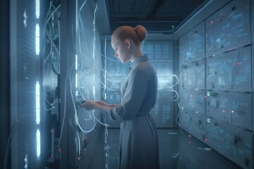 Poster - Woman it specialist. Generate Ai